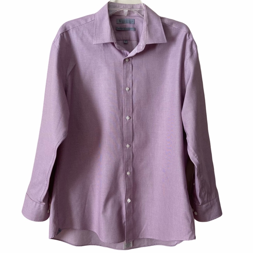 Hudson Room Mens Slim Fit Purple Shirt, 16 1/2, 32